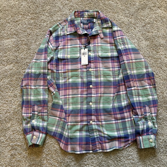 Polo Ralph Lauren Men's Classic Fit Plaid Flannel Button Up Shirt size M Multi